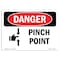 Signmission OSHA Sign, Pinch Point, 24in X 18in Rigid Plastic, 18" W, 24" L, Landscape, OS-DS-P-1824-L-1528 OS-DS-P-1824-L-1528 - alternate 1